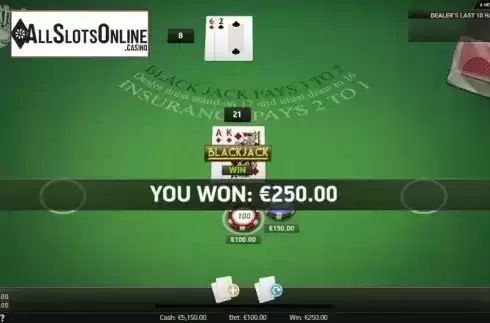 Win Screen. Blackjack (NetEnt) from NetEnt