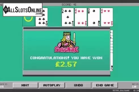 Win screen 2. Casino Solitaire from gamevy