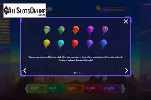 Types of ballons screen
