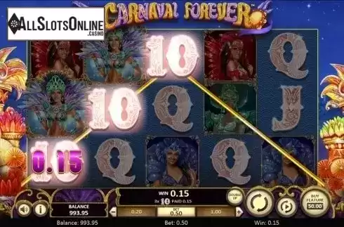 Win screen. Carnaval Forever from Betsoft