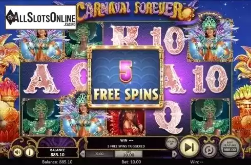 Free Spins screen. Carnaval Forever from Betsoft