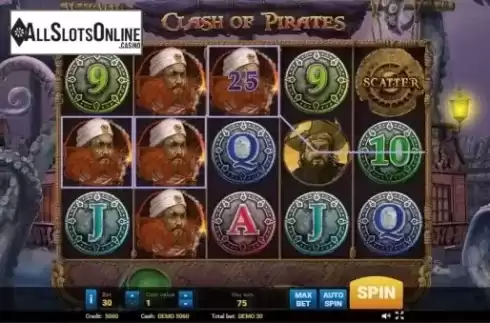 Random Bonus Symbol screen. Clash of Pirates from Evoplay Entertainment