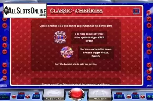 Features. Classic Cherries from We Are Casino