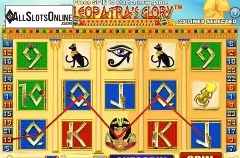 Win Screen. Cleopatras Glory from Allbet Gaming
