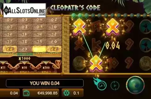 Win screen 2. Code Cleopatra's from Manna Play