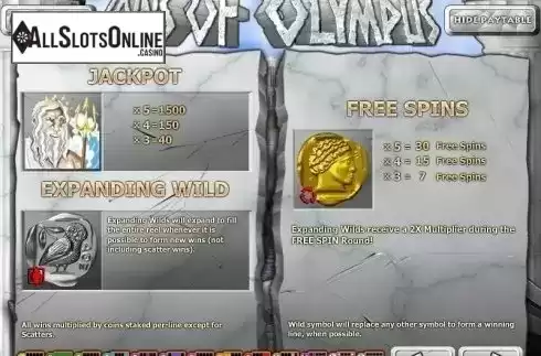 Screen3. Coins of Olympus from Rival Gaming