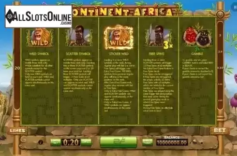 Screen4. Continent Africa from BF games
