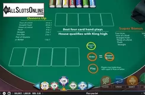 Game Screen 1. Crazy 4 Poker (Shuffle Master) from Shuffle Master