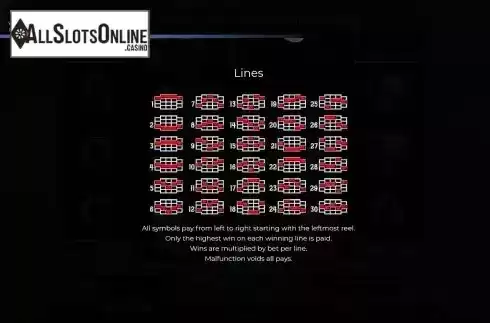 Paylines screen