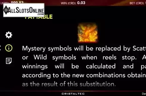Mystery symbols screen
