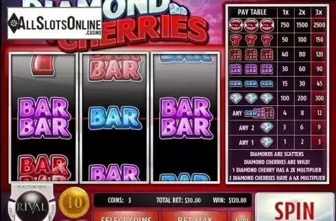 Screen3. Diamond Cherries from Rival Gaming