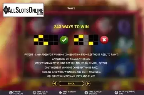Ways to win screen. Double Greatness from GamePlay
