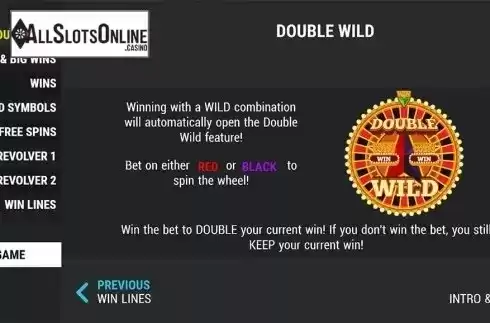 Paytable . Double Wild Wins from Slot Factory