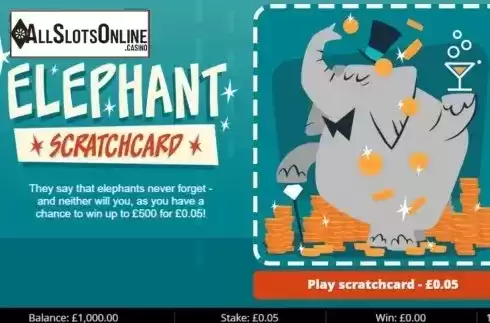 Start Screen. Elephant Scratch from Gluck Games