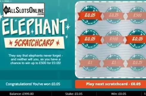 Win Screen 3. Elephant Scratch from Gluck Games