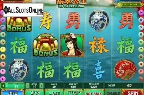Game Workflow screen. Fei Cui Gong Zhu from Playtech