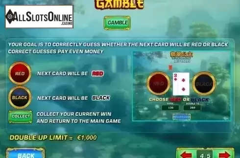 Paytable 4. Fei Cui Gong Zhu from Playtech