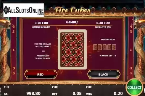 Gamble Risk Game Double UP Screen