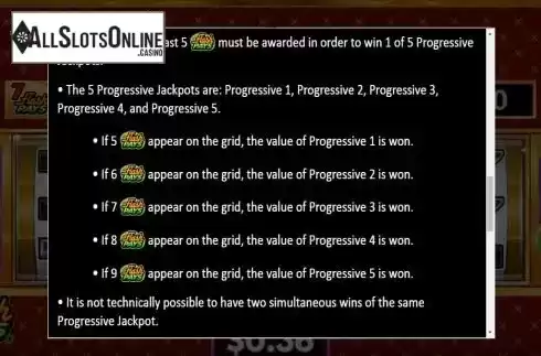 Progressive Jackpot screen