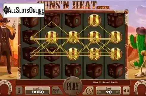 Win screen 2. Guns'n Heat Dice from Mancala Gaming