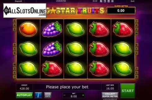 Reel Screen. Gold Star Fruits from Eurocoin Interactive