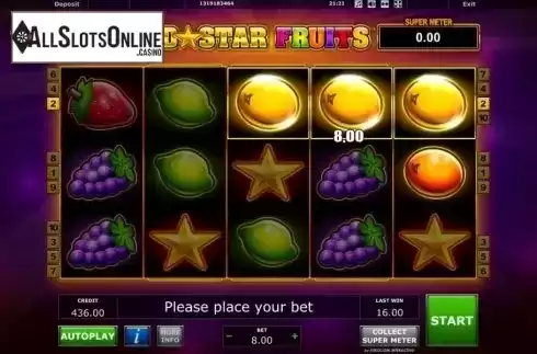 Win Screen 1. Gold Star Fruits from Eurocoin Interactive