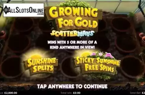 Start Screen. Growing for Gold from Endemol Games
