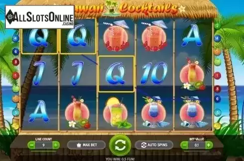 Win screen. Hawaii Cocktails from BGAMING