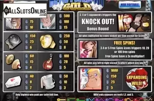 Screen2. Heavyweight Gold from Rival Gaming