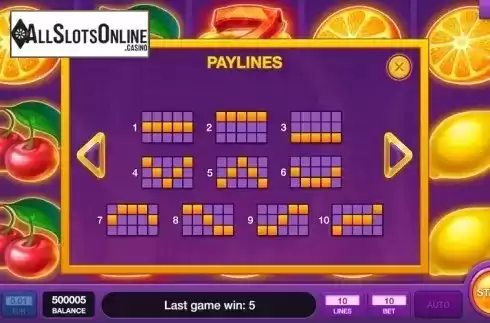 Paytable 2. Hot Fruits Wheel from InBet Games