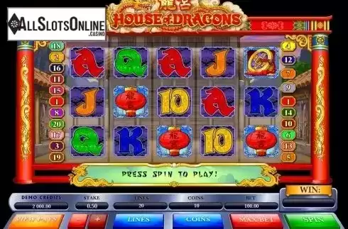Reels screen. House of Dragons from Microgaming