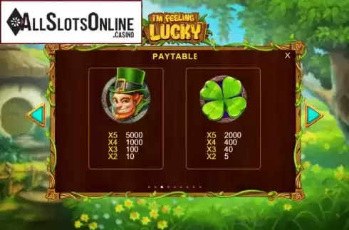 Paytable 2. Im feeling Lucky from Rocksalt Interactive