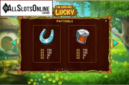 Paytable 3. Im feeling Lucky from Rocksalt Interactive