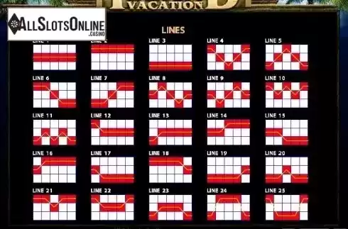Paytable 3. Island Vacation from Casino Technology