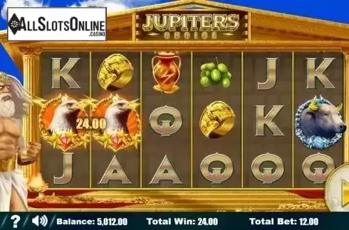 Win Screen. Jupiter's Choice from Sapphire Gaming