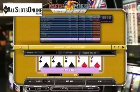 Game Screen. Joker Poker (Oryx) from Oryx