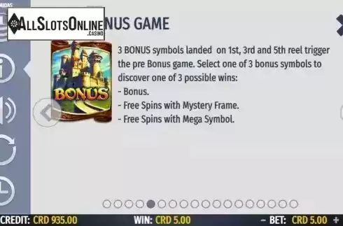 Bonus game screen