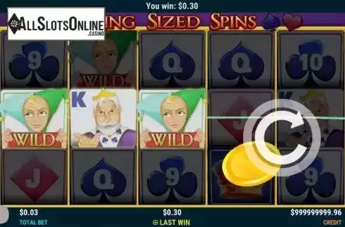 Win screen 2. King Sized Spins from Slot Factory