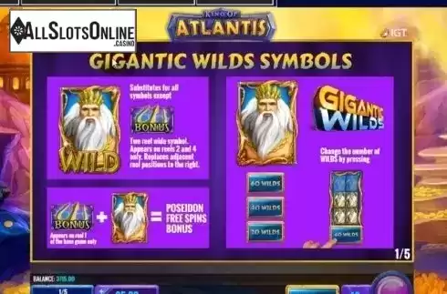 Paytable 1. King of atlantis from IGT