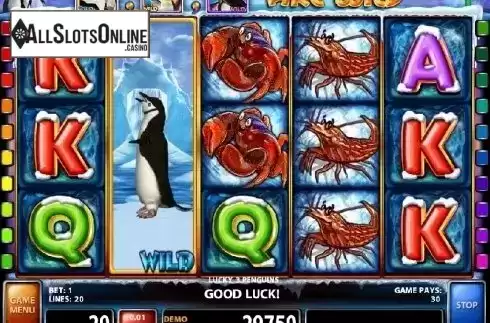 Screen 2. Lucky 3 Penguins from Casino Technology