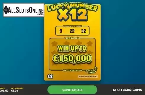 Game Screen 1. Lucky Number x12 from Hacksaw Gaming