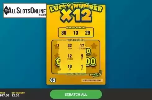 Game Screen 3. Lucky Number x12 from Hacksaw Gaming