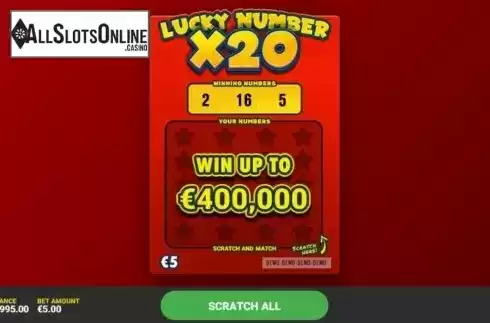 Game Screen 1. Lucky Number x20 from Hacksaw Gaming