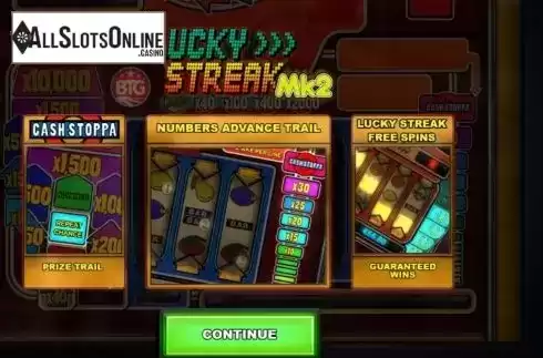 Screen2. Lucky Streak Mk2 from Big Time Gaming