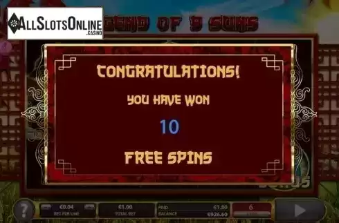 Free Spins 1. Legend of 9 Suns from Leander Games