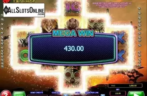 Mega Win. Legends of Africa from 2by2 Gaming