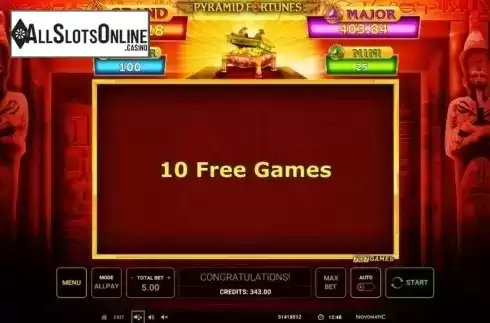Free Spins Awarded. Pyramid Fortunes from Greentube