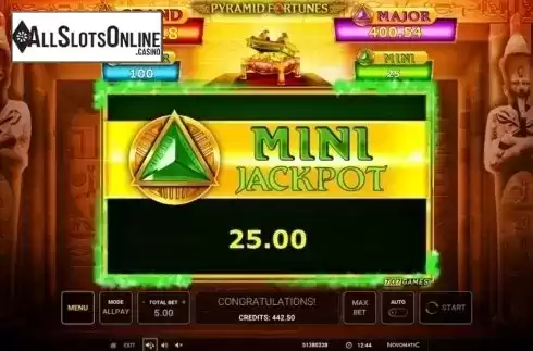 Jackpot Win. Pyramid Fortunes from Greentube