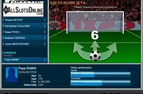 Game Screen. Penalty Shootout (1x2gaming) from 1X2gaming