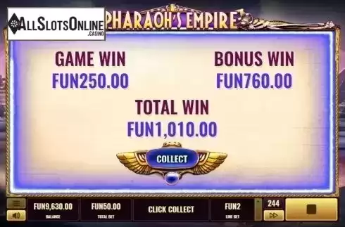 Free Spins Win. Pharaoh's Empire from Platipus